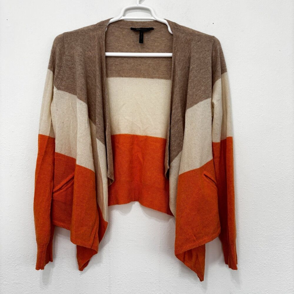 Womens Quiet Luxury Wool Cashmere Open Front Cardigan Medium Minimalist